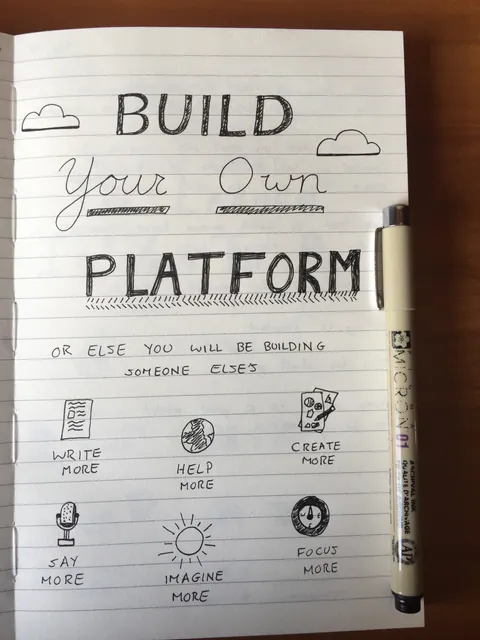 Build Your Own Platform, hand-lettered by Travis