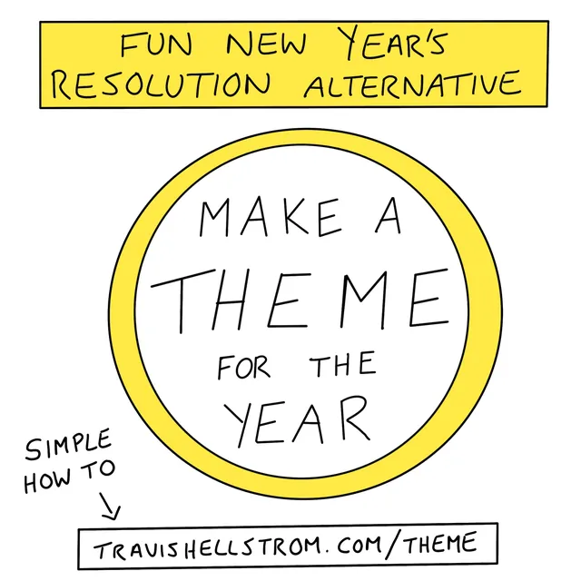 Make a Theme for the Year, hand-lettered by Travis