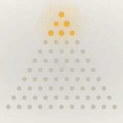 A pyramid of dots with a gold few at the top: the thinking class