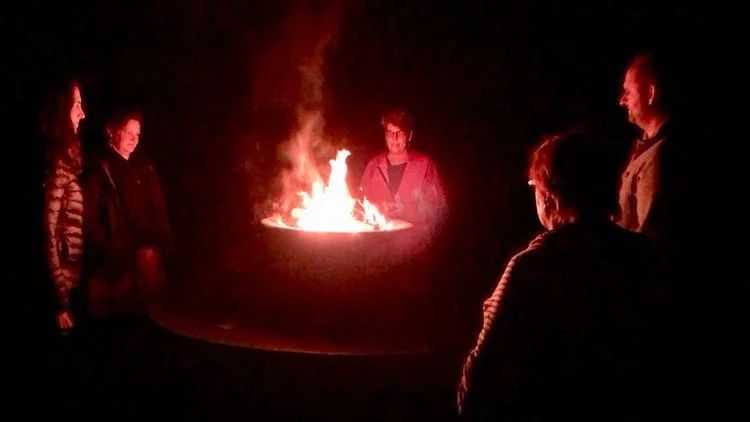 An evening fire ritual