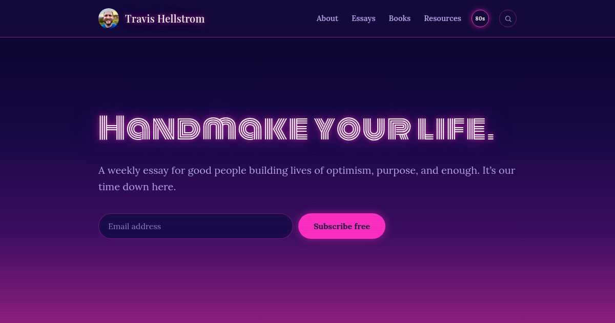 This site in &rsquo;80s mode